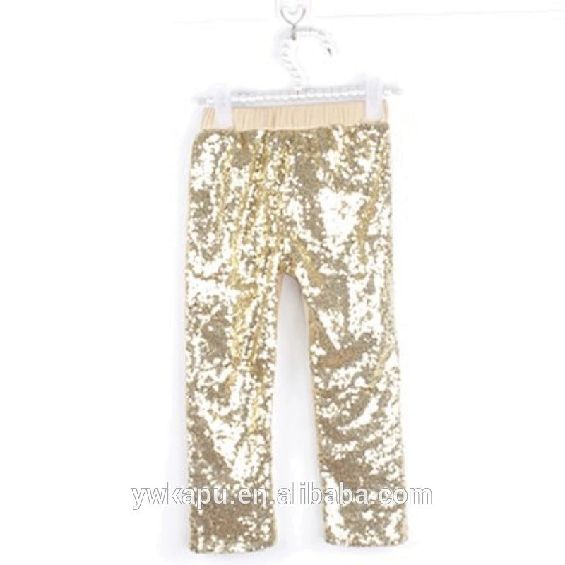 2018 Lovely Baby Girls Baggy Harem Winter Pants Sequin Gold Dance Pants Baby Leggings Kids Clothes For Party
