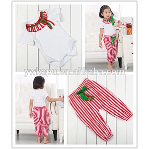Summer fashion cheapest clothing set baby girl pompom body suit elegant design from Kapu