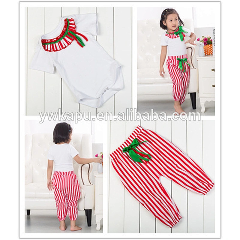 Summer fashion cheapest clothing set baby girl pompom body suit elegant design from Kapu