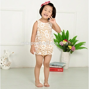 Cute Girl Lace Fabric Swing Outfits Baby Girl Boutique Clothing Sets High Quality Colour Combination Suits