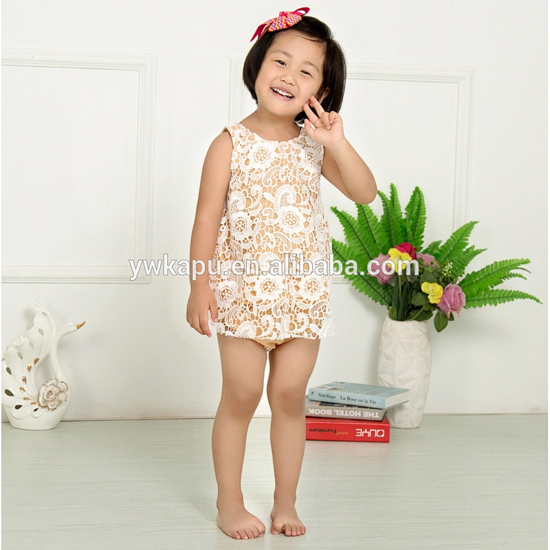 Cute Girl Lace Fabric Swing Outfits Baby Girl Boutique Clothing Sets High Quality Colour Combination Suits