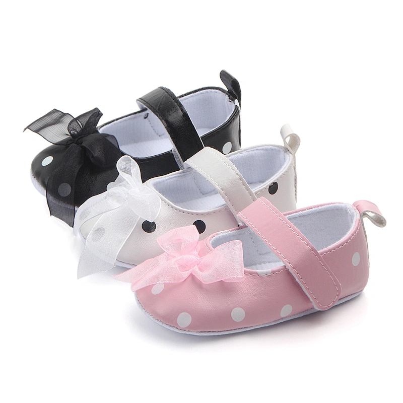 Manufacturers Infant  Baby  Cotton Shoes Pink  Polka Dot Bow Toddler Shoes For Girl
