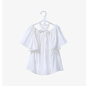 New design white lace off shoulder baby shirt for kids