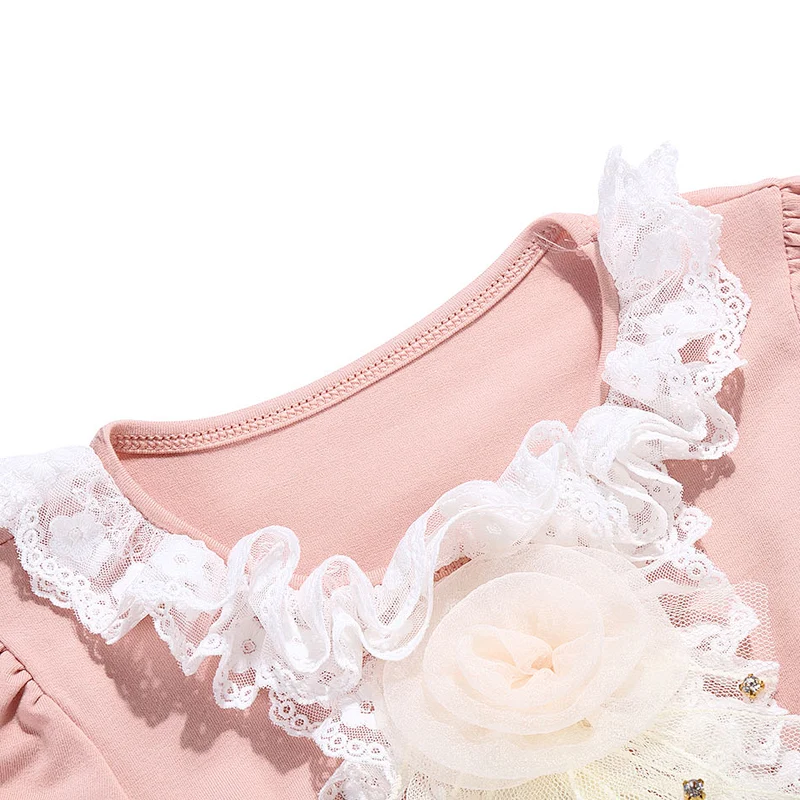 New designs spring long sleeve baby girls dress