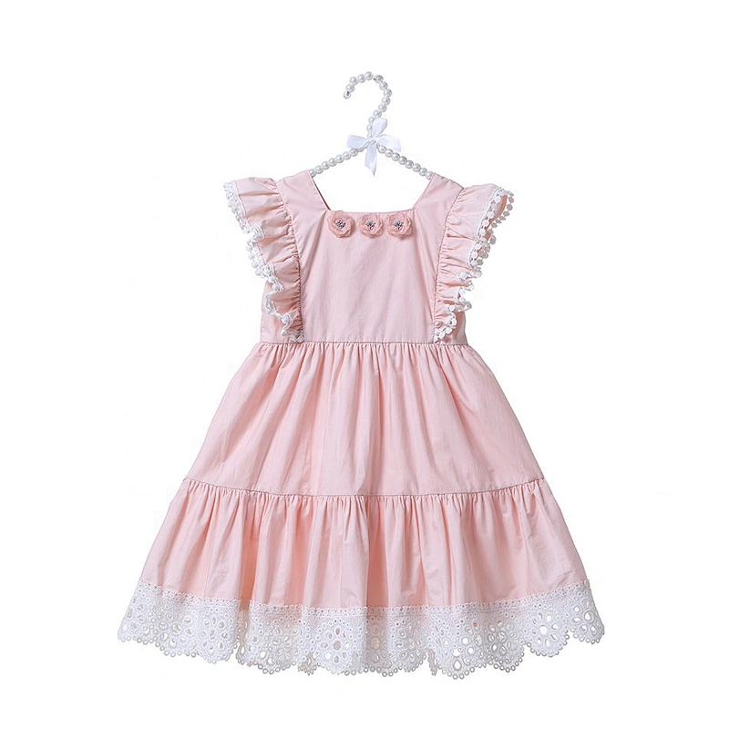 Infant and Toddler Girls Cute Sleeveless Dress with Pleated Flounces Design
