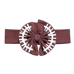 Wholesale Cute Football Printed Bow Hair Bands