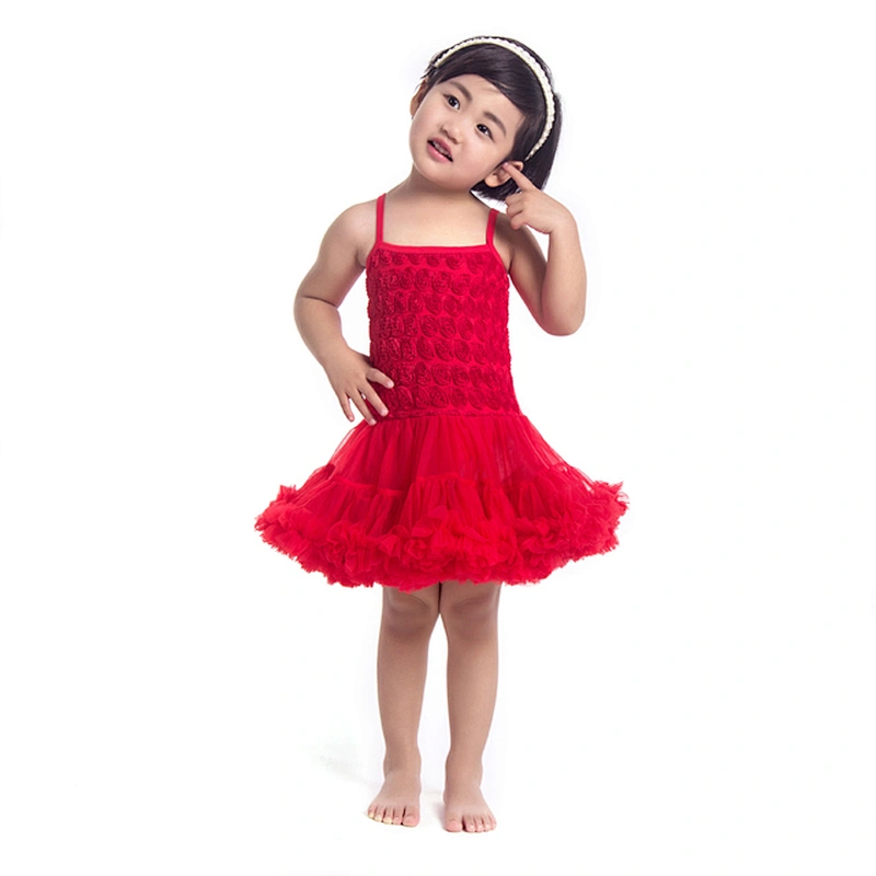 Wholesale factory direct sale kids dress baby rosette skirt for little girl