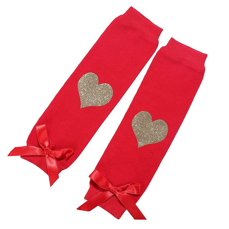 Simple and Elegant Design Heart Print Baby Girls Leg Warmers