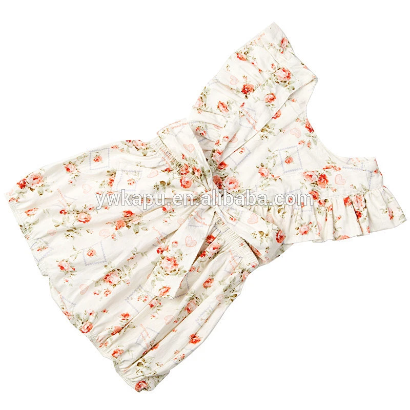 Baby clothes vintage bubble romper for baby girls of 0-4 years old Cotton print fabric from ywkapu