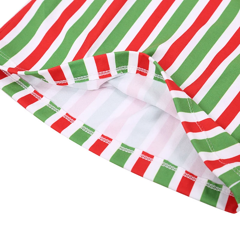 2018 Fall Fashionable Christmas Candy Print Kids Girls Striped T Shirt