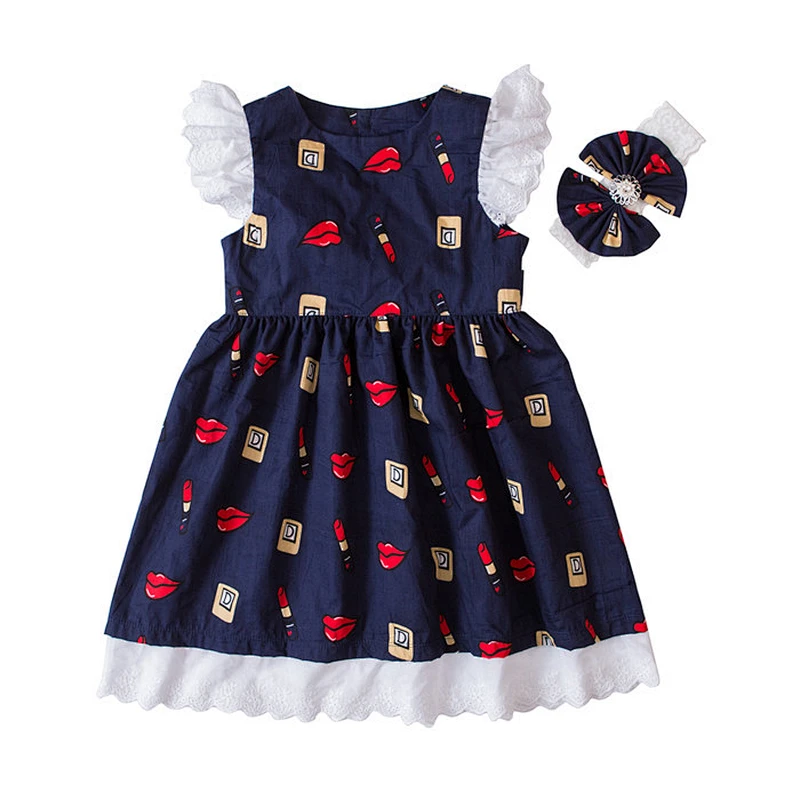 2018 Girls Lace Party Dresses Kids Girls Embroidered Floral Dress Baby Girl Princess Clothes