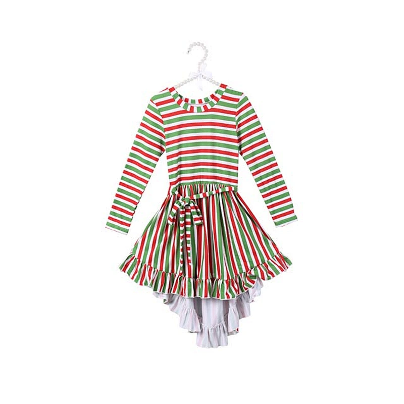 2018 Beautiful Kids Christmas High Low Dress with a Waist Belt