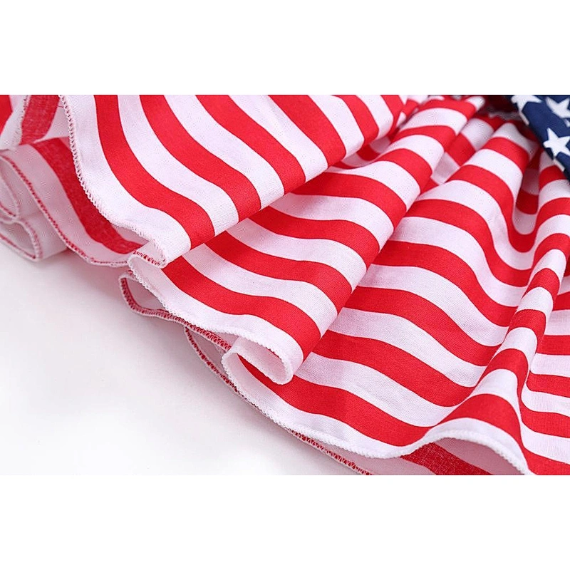 Wholesale patriotic clothing high quality baby girl stripe strap tunic top and star short fourth of July outfit