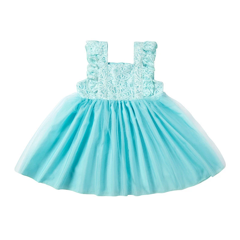 Modern Design  Custom Print Cotton Lace Seaside Bella Dresses Kids Baby Girl Dress