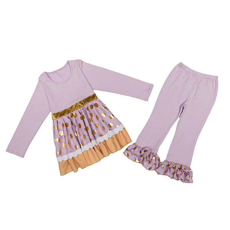 2018 Hot Sale Yiwu Kapu Garment Factory Girls Boutique Clothing Girl Giggle Moon Remake Outfits Set For Kid