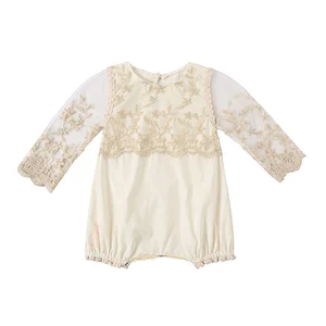 Beautiful and Convenient Baby Girls Boutique Clothing Long Sleeve Diaper Dressy Rompers