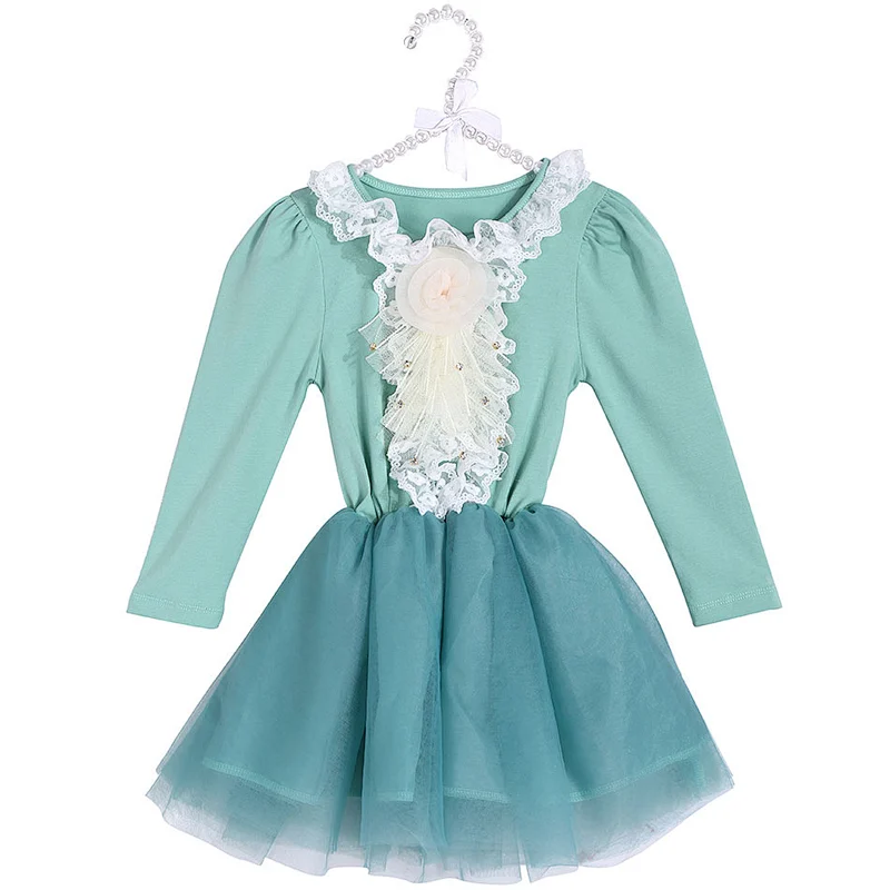 Cute baby 1st birthday dress long sleeve girls tulle dress