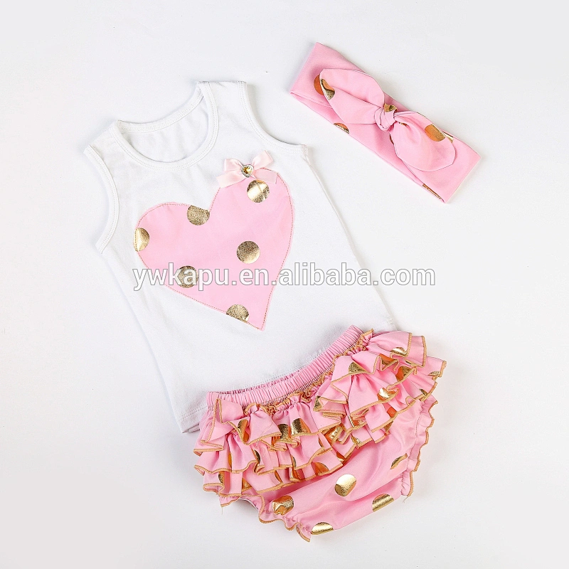 2018 boutique outfit sets with lovely dot baby outfit for toddler baby boutique clothing