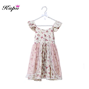 Fashion kids clothes new design floral print girl dress