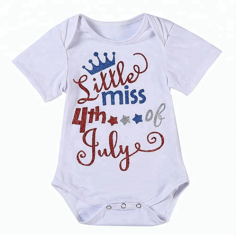 High quality baby 4th of July clothes boutique summer wear toddler rompers