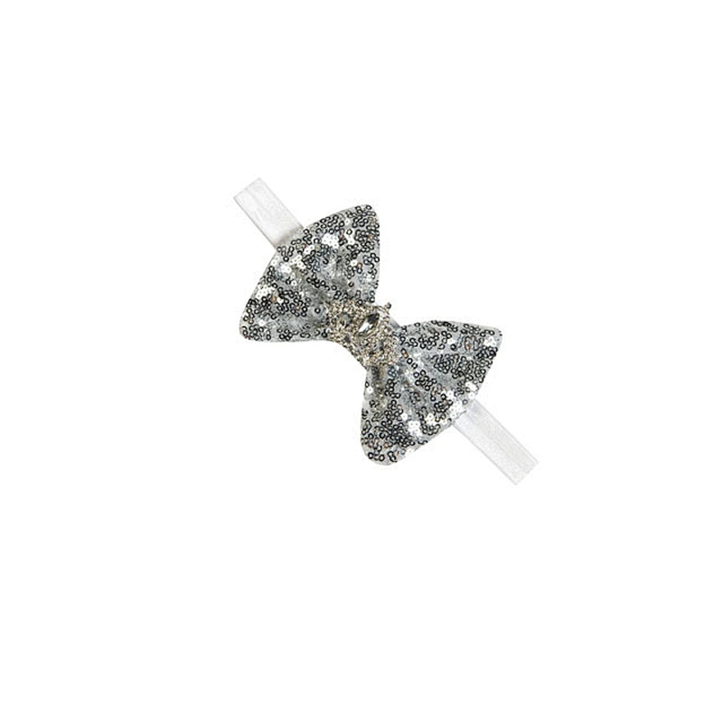 High quality baby girl clothes headband with crown beaded sequin bow knot