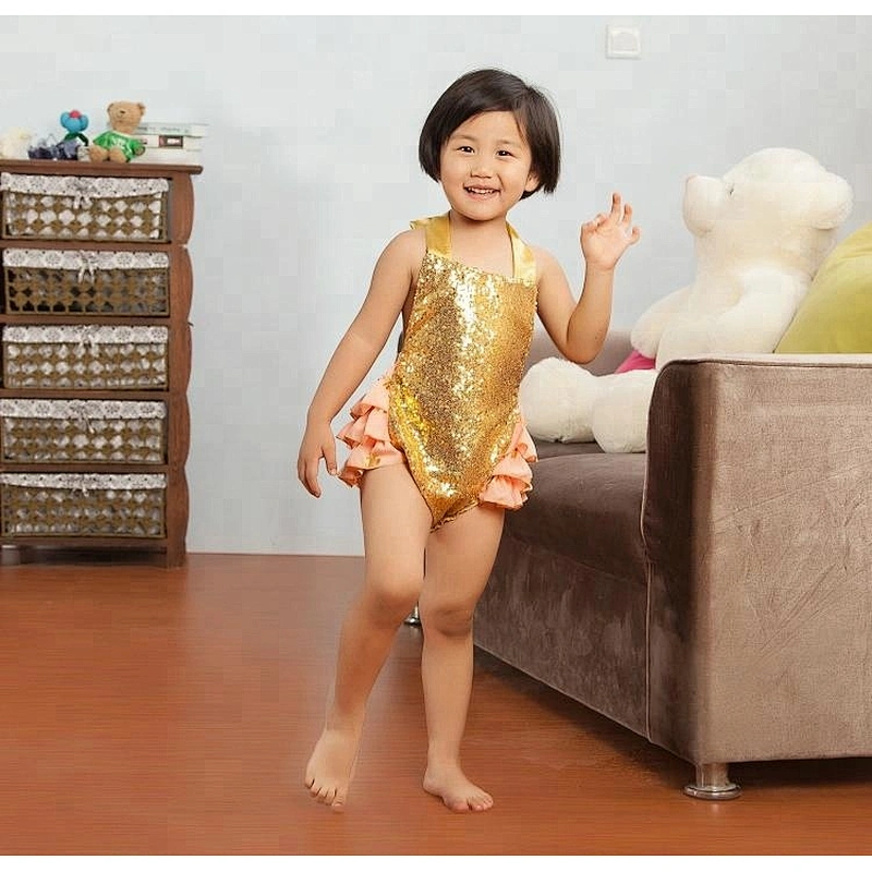 Hottest sale latest fashion infant girl sequin sparkle beach baby backless bubble romper