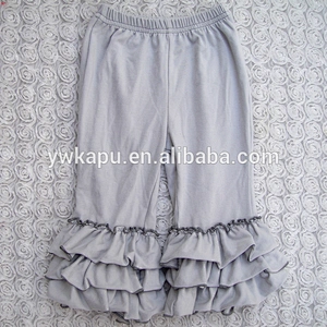 Autumn season popular girl pant high quality baby trousers 100% cotton icing ruffle leggings