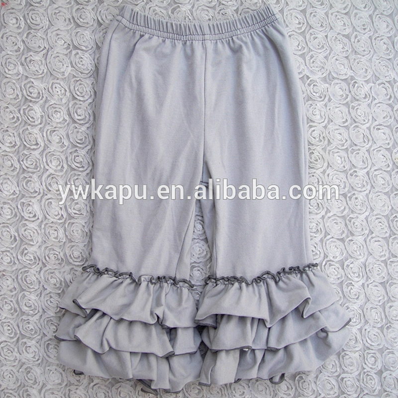 Autumn season popular girl pant high quality baby trousers 100% cotton icing ruffle leggings
