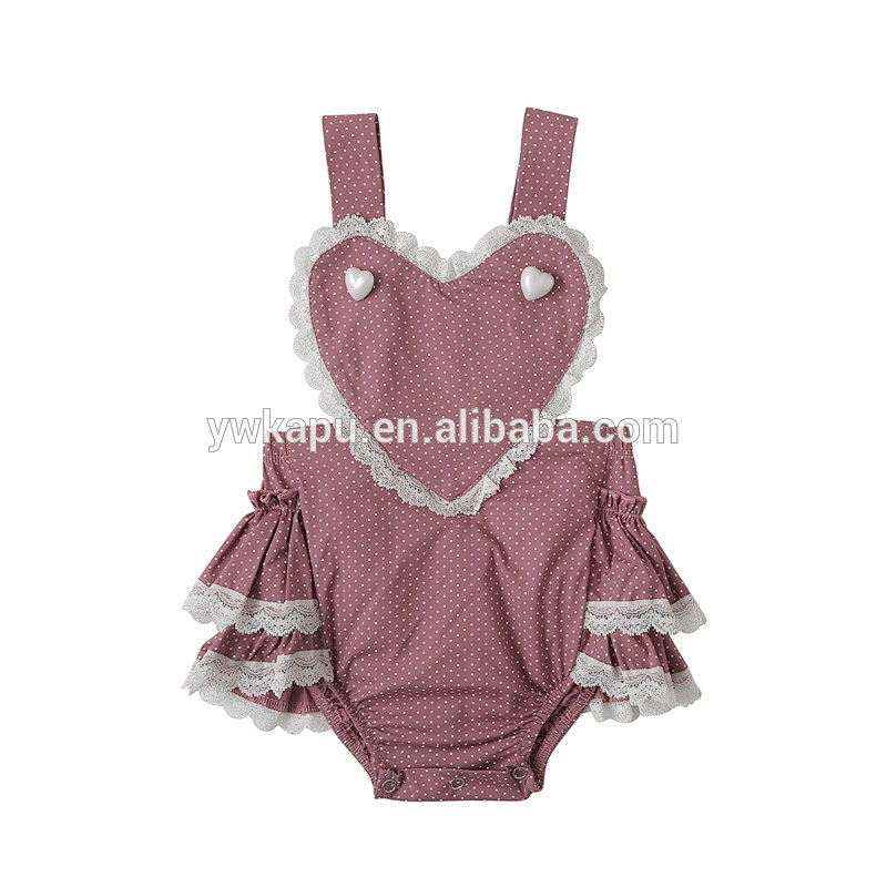 Yiwu Kapu Clothing Newborn Baby Boutique Clothes Infant Girl Lace Bubble Romper Latest Jumpsuit