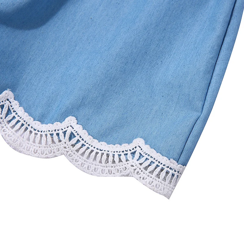 2019 Wholesale Denim Kids Romper Shoulder Baby Clothes Newborn Romper