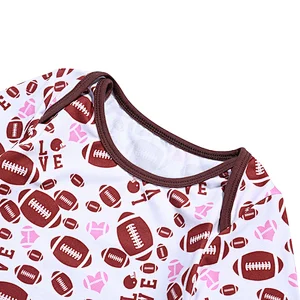 Sweet Football Printed Infant Ruffle Jumpsuit