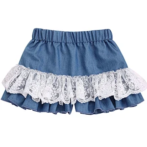 Best Quality Kid Cotton Trouser Infant Denim Short Baby Girl Lace Denim Shorts