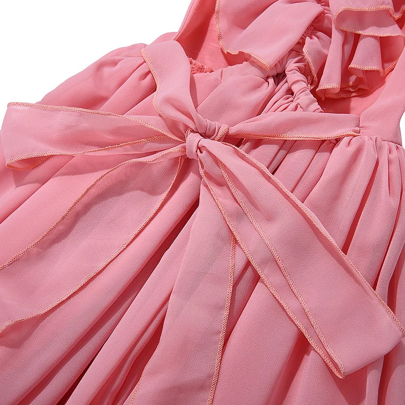 High quality polyester little children baby girls party flower dresses