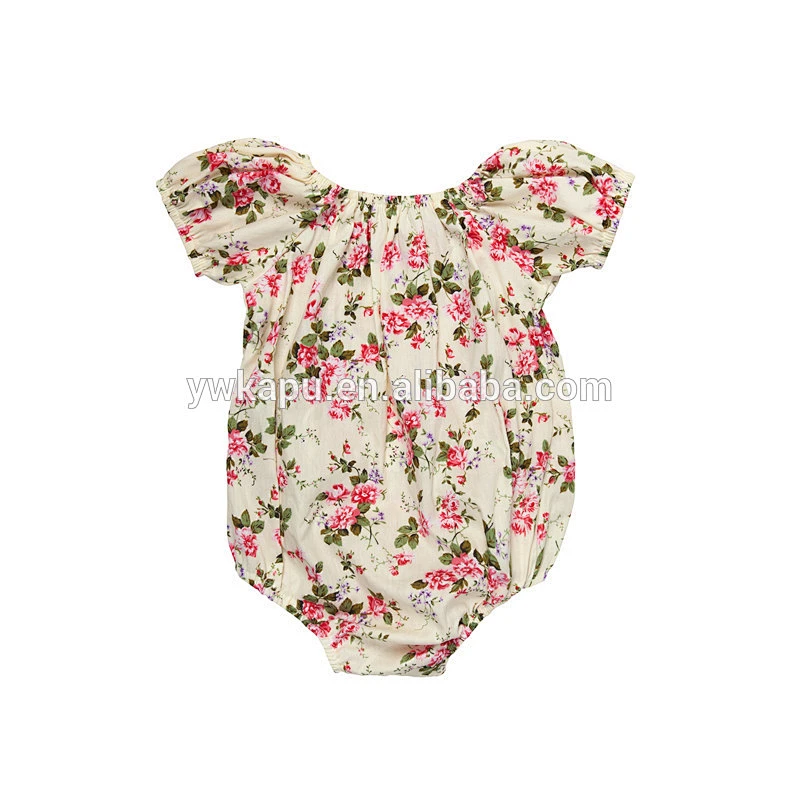 Newborn Baby Clothes Summer Baby Girls Vintage Floral Baby Girls Infant Toddlers Clothing Lace Romper