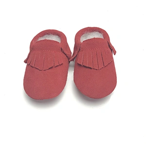 0-1Year Infant  Baby  Leather Shoes With Bows Suede Tassel Toddler Shoes For Girl