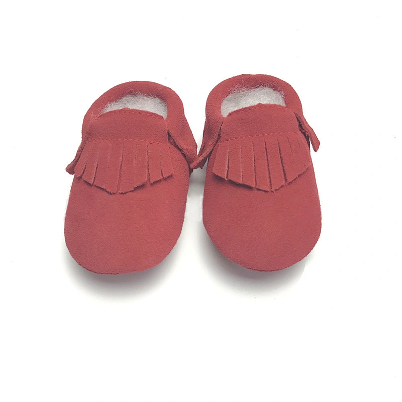 0-1Year Infant  Baby  Leather Shoes With Bows Suede Tassel Toddler Shoes For Girl