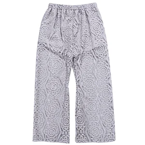 New arrival custom baby girls lace trousers pants wide leg