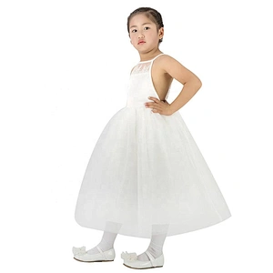 Beautiful Kids Girls White Wedding Party Dress