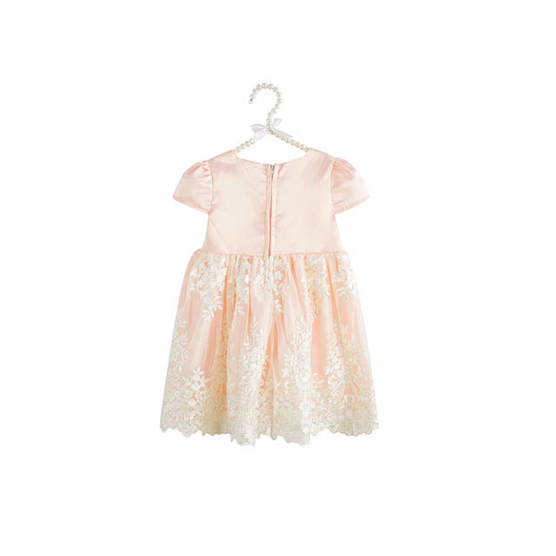 Elegant  Short Sleeve Lovely Baby Girl Dress Wholesale Children's Boutique Clothing
