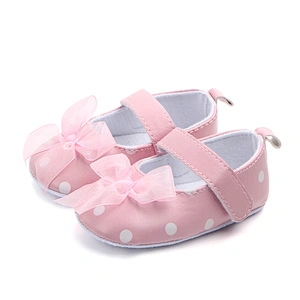 Manufacturers Infant  Baby  Cotton Shoes Pink  Polka Dot Bow Toddler Shoes For Girl