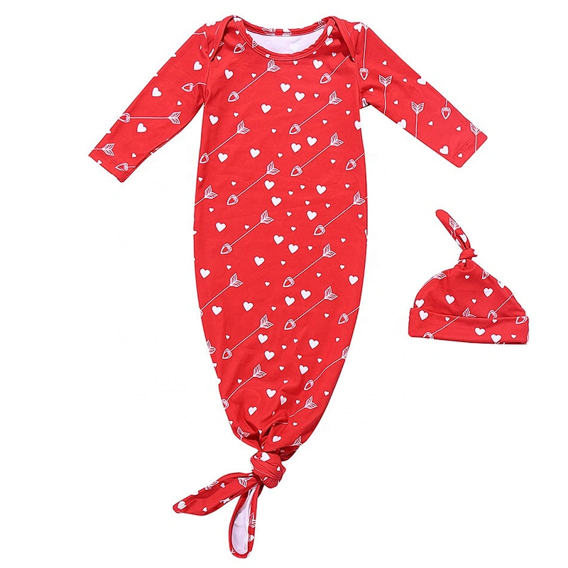 The Arrows of Love Pattern Baby Girls One-piece Pajama Sets