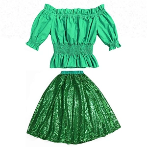 Best selling products 2018 in USA wholesale toddler girl clothes new design top and sequin skirt set