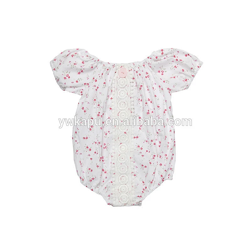 Newborn Baby Clothes Summer Baby Girls Vintage Floral Baby Girls Infant Toddlers Clothing Lace Romper