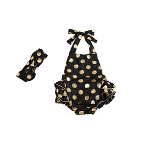 Baby girl backless polka dot ruffle romper 2018 trend fashion
