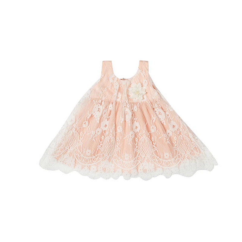 Little Princess Elegant Dress Slim Stretch Tunic Printing Embroidery Child Wear Dress Of Party For Girls