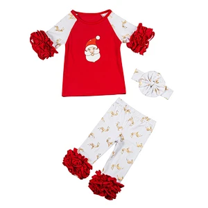 Bulk wholesale Baby autumn clothes long sleeve kids clothing set for christmas