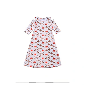 Hot selling beautiful girl boutique printing animal knee length dress