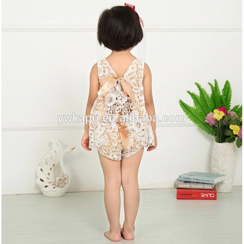 Cute Girl Lace Fabric Swing Outfits Baby Girl Boutique Clothing Sets High Quality Colour Combination Suits