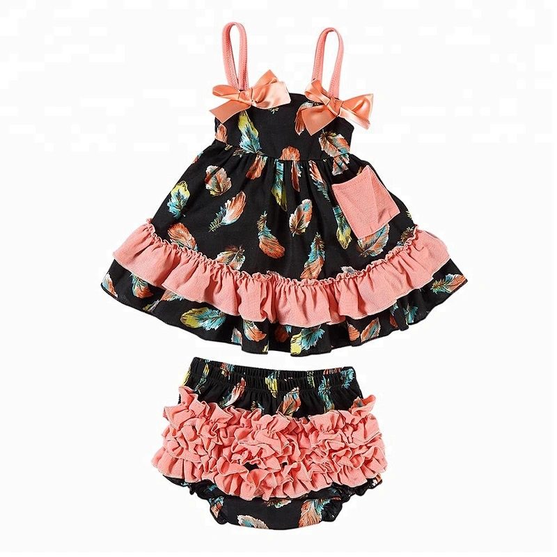 Lovely infant outfit bloomers swing top set boutique baby girl clothing