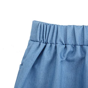 2019 Piglet Tail Design Skirt  Kid  Bow Skirt  With Pocket Baby Girl Denim  Skirts